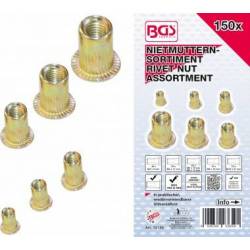 Assortiment d'écrous rivets | acier galvanisé | 150 pièces