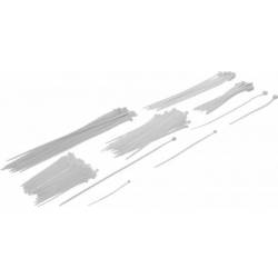 Assortiment de colliers plastique | blanc | 100 - 300 mm | 250 pièces