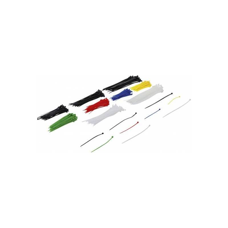 Assortiment de colliers plastique | multicolore | 100 - 150 - 200 mm | 450 pièces