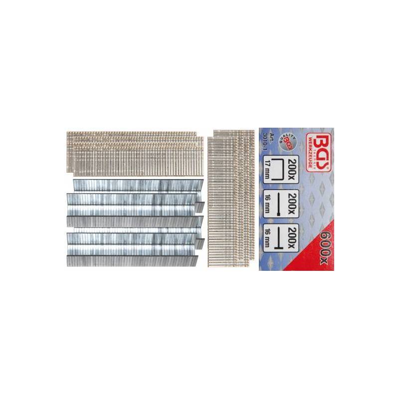 Assortiment agrafes, boulons et clous | 600 pièces BGS 3010-1