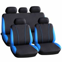 Jeu de housses de siège auto - bleu / noir - 9 pcs - HSA001
