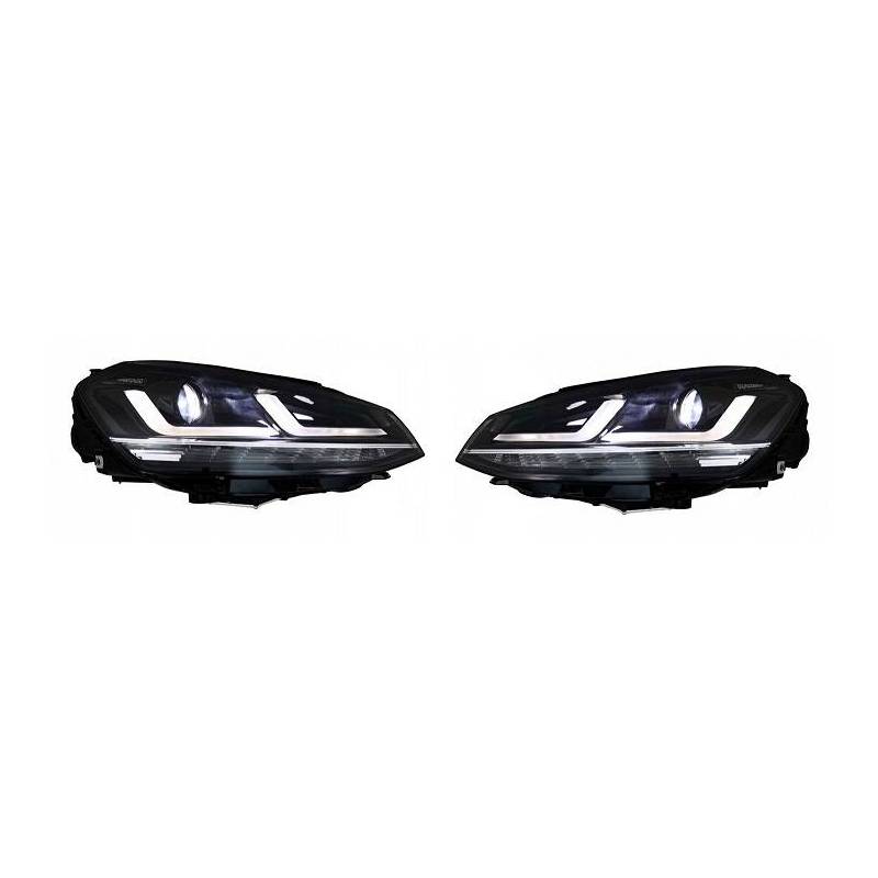 Paire d'Optiques avant Chromés/Noir LED VW Golf VII de 2012 à 2017 photo 1
