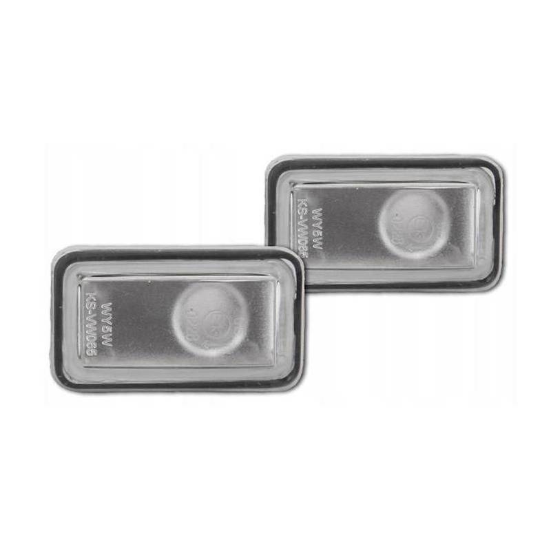 Clignotant répétiteur d'aile couleur transparent argent pour Audi 100 de 1982 à 1994 (lot de 2)