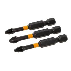 Lot de 3 embouts de vissage chocs Pozidriv - PZ2 - 50 mm à Bon Prix sur lecoindumecano.fr