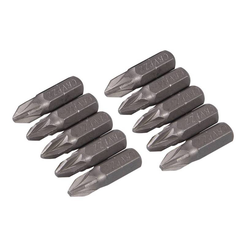 10 embouts Pozidriv chrome-vanadium - PZ2 à Bon Prix sur lecoindumecano.fr